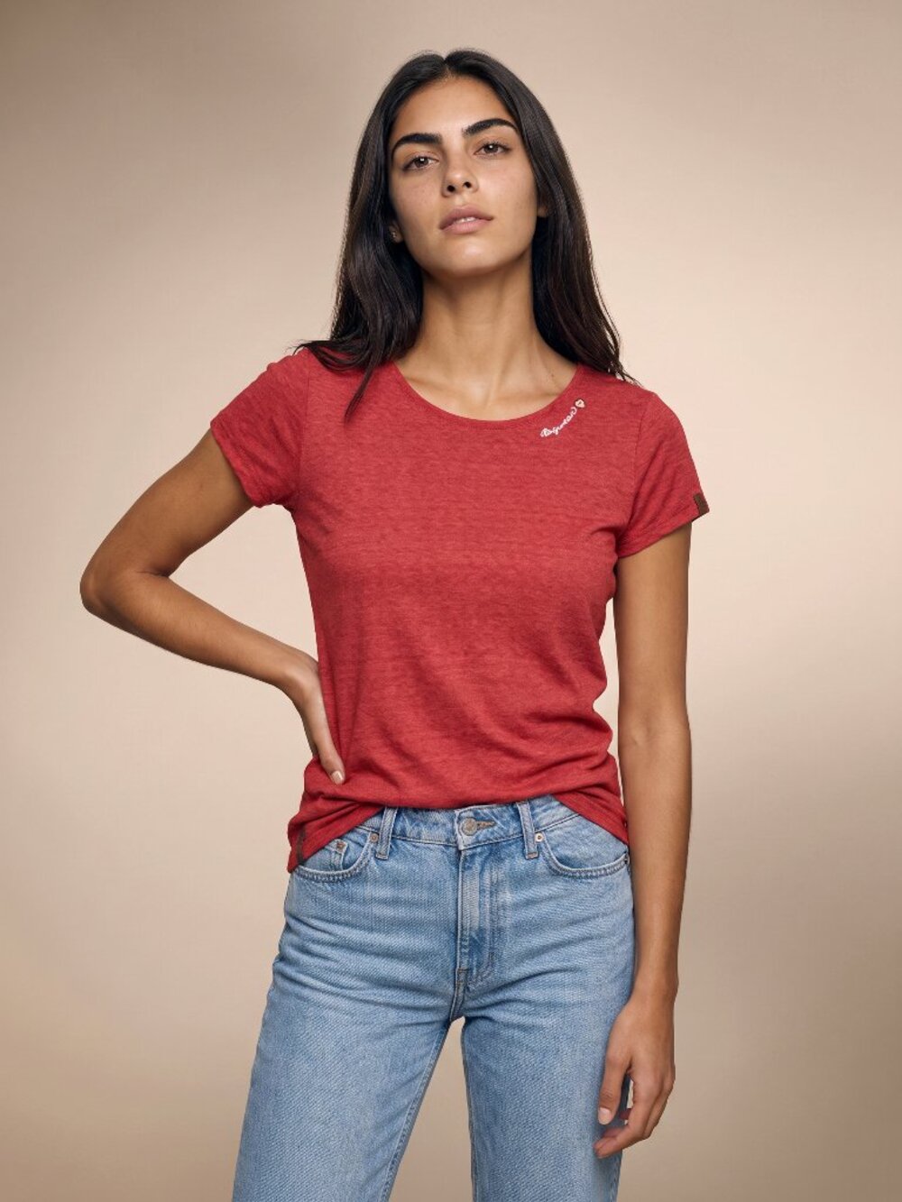 long tee shirt Ragwear red short sleeves new never wear x large
